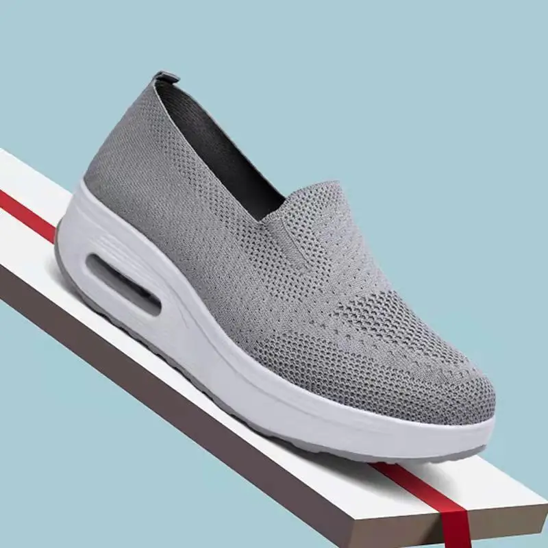 Women's Sports Shoes Cross-Border Foreign Trade 2026 New Model Thick-Soled Air-Cushioned Casual Shoes Mesh Slip-On Height-Increasing Walking Shoes for Women - Image 9