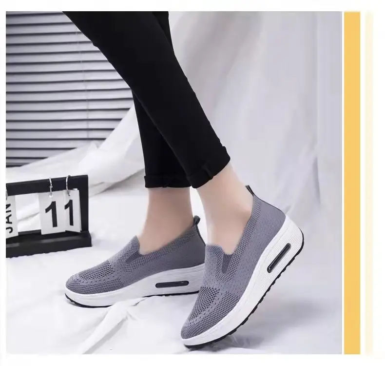 Women's Sports Shoes Cross-Border Foreign Trade 2026 New Model Thick-Soled Air-Cushioned Casual Shoes Mesh Slip-On Height-Increasing Walking Shoes for Women — feature 24
