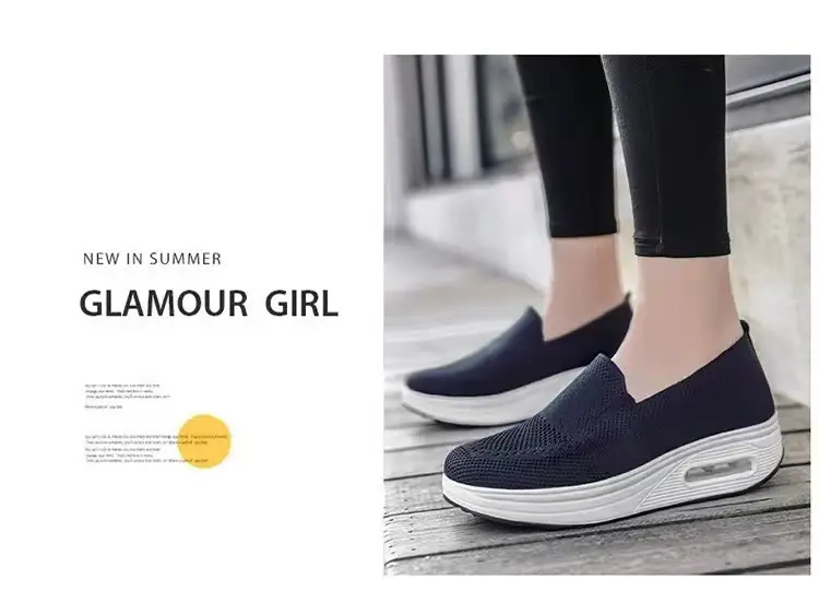 Women's Sports Shoes Cross-Border Foreign Trade 2026 New Model Thick-Soled Air-Cushioned Casual Shoes Mesh Slip-On Height-Increasing Walking Shoes for Women — feature 31