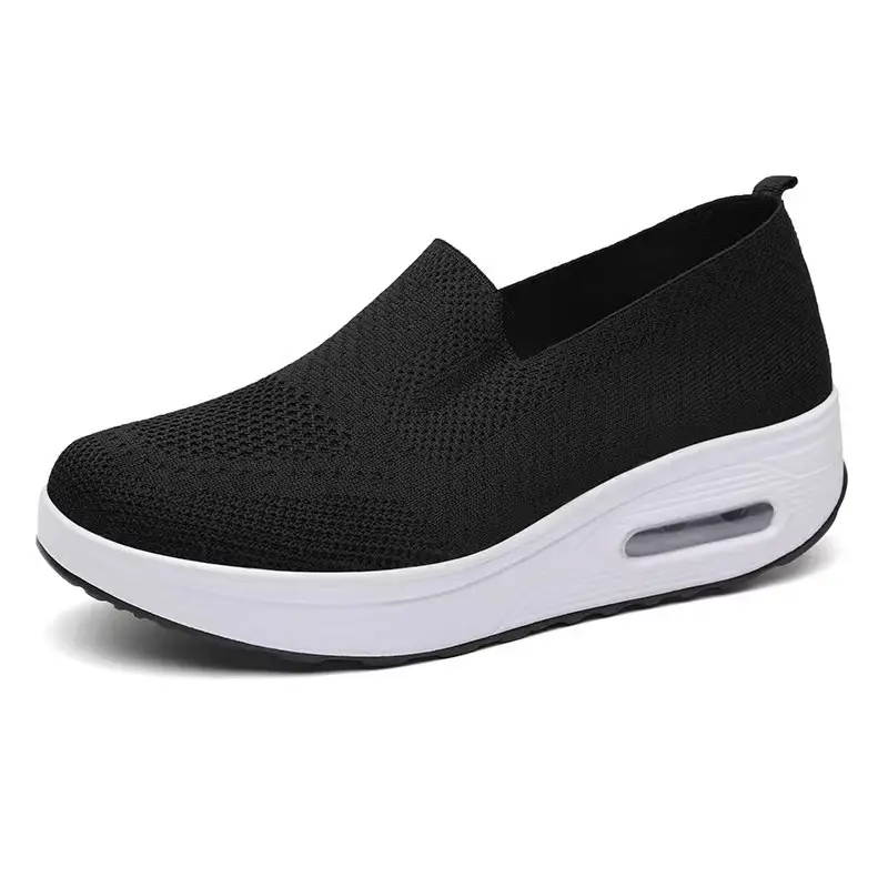 Women's Sports Shoes Cross-Border Foreign Trade 2026 New Model Thick-Soled Air-Cushioned Casual Shoes Mesh Slip-On Height-Increasing Walking Shoes for Women - Image 3