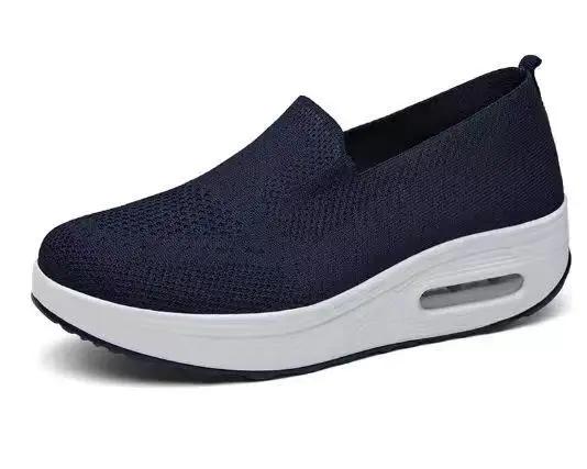 Women's Sports Shoes Cross-Border Foreign Trade 2026 New Model Thick-Soled Air-Cushioned Casual Shoes Mesh Slip-On Height-Increasing Walking Shoes for Women - Image 4