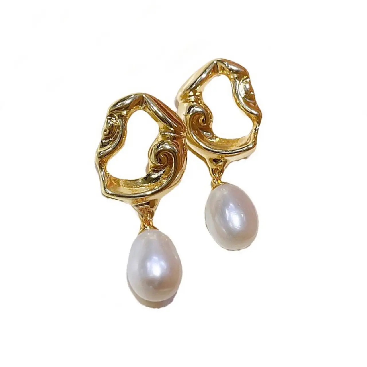 14K Gold Pearl Earrings Women French Retro Silver Pin - Image 5