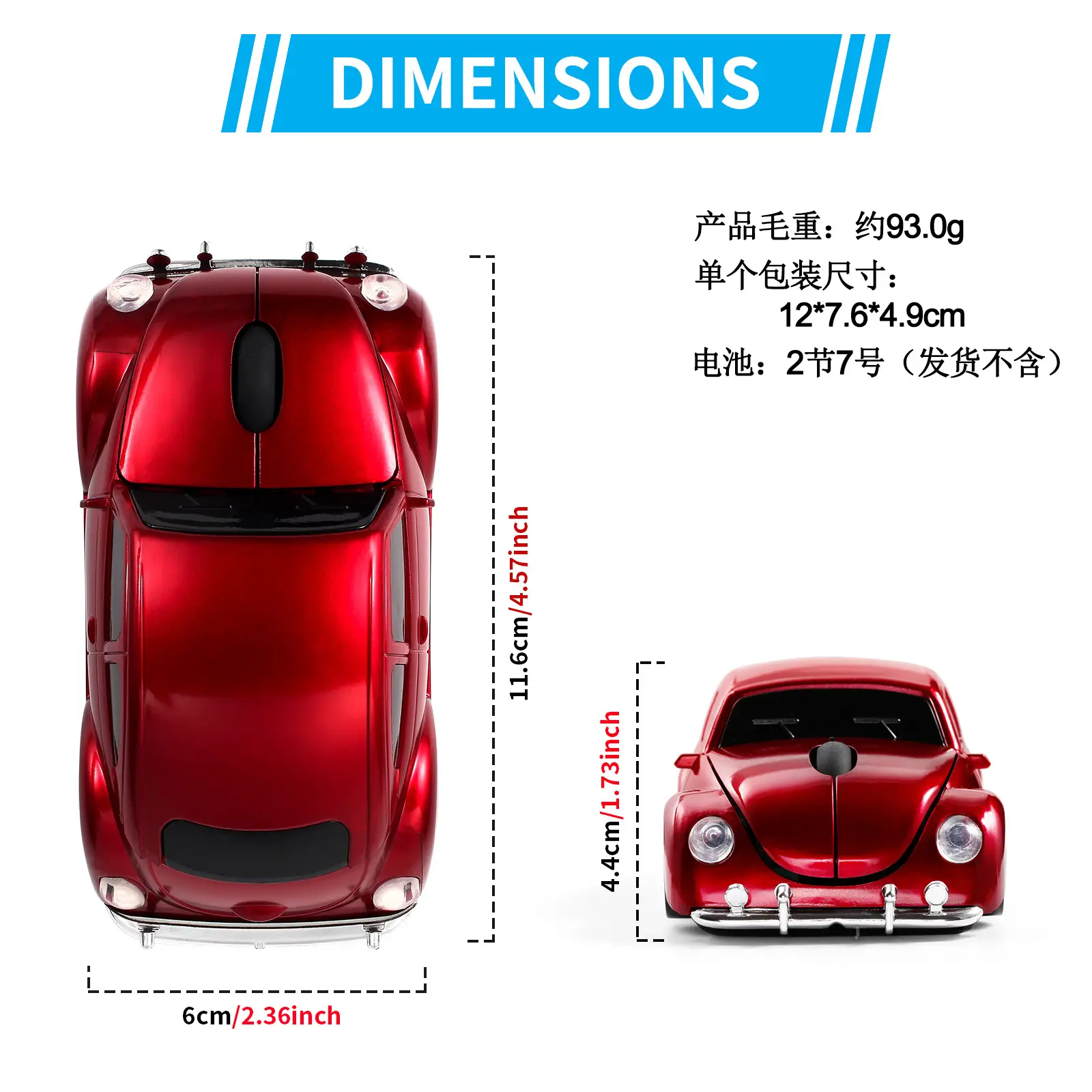 Classic Car Mouse 2.4g Wireless Sports Car Design - Image 6