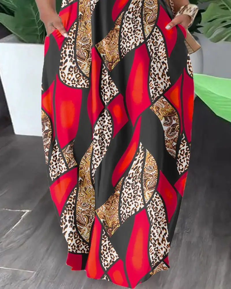 Multi-Color Printed One Shoulder Summer Dress — feature 11