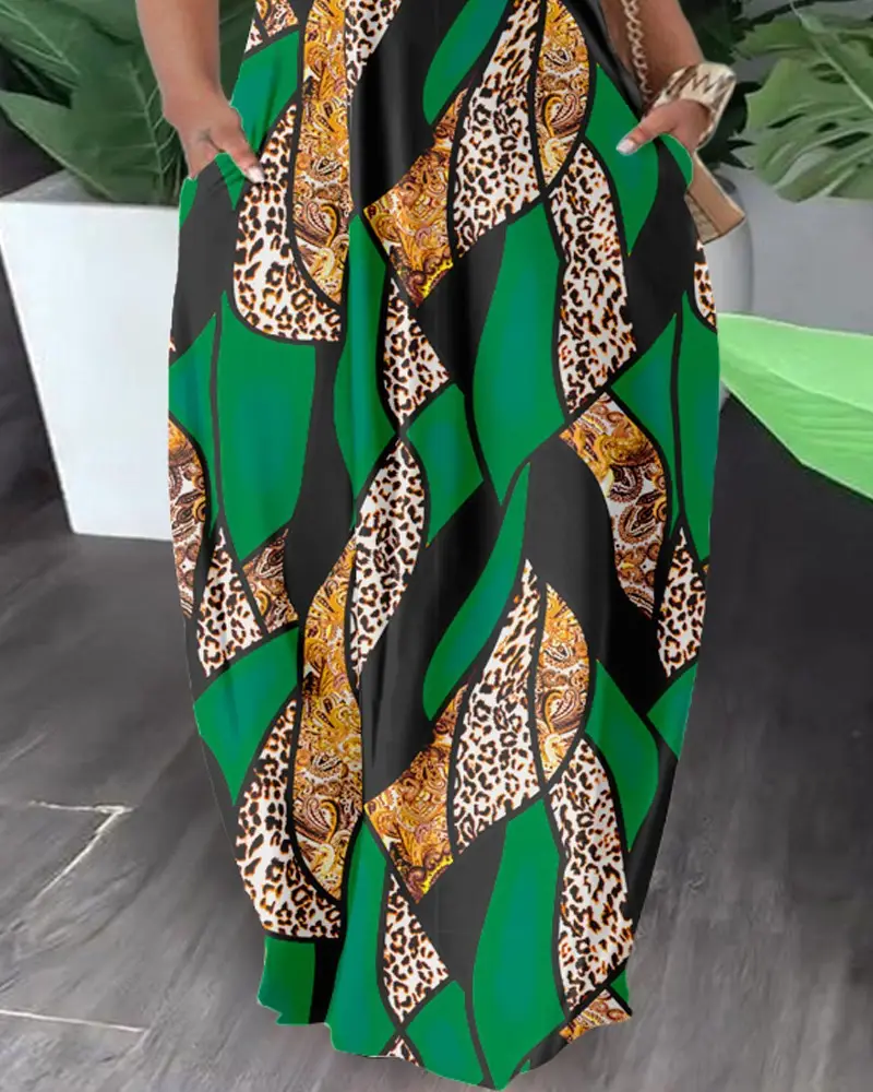 Multi-Color Printed One Shoulder Summer Dress — feature 14