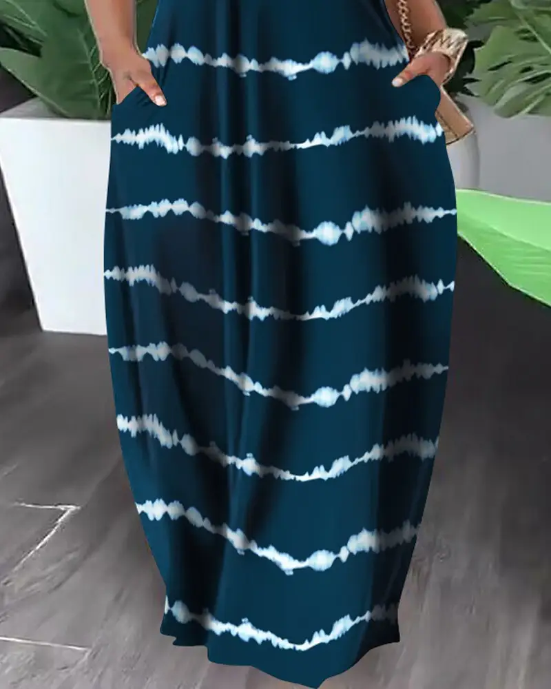 Multi-Color Printed One Shoulder Summer Dress — feature 17
