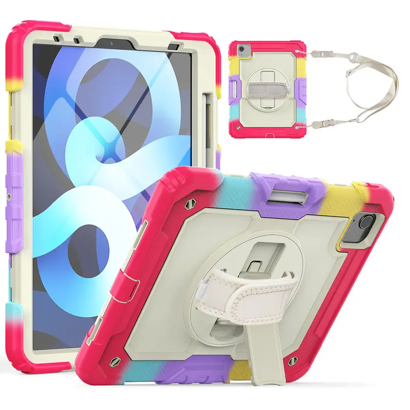 iPad 10.9 Silicone Protective Case with Rotating Bracket & Bracelet