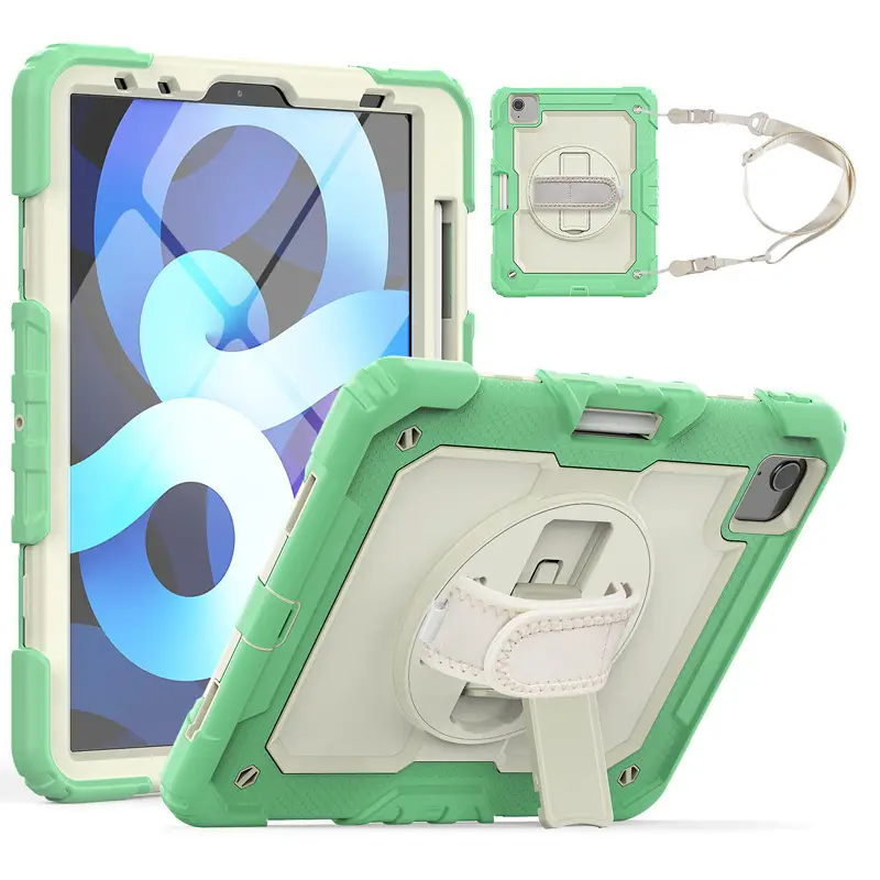 iPad 10.9 Silicone Protective Case with Rotating Bracket & Bracelet