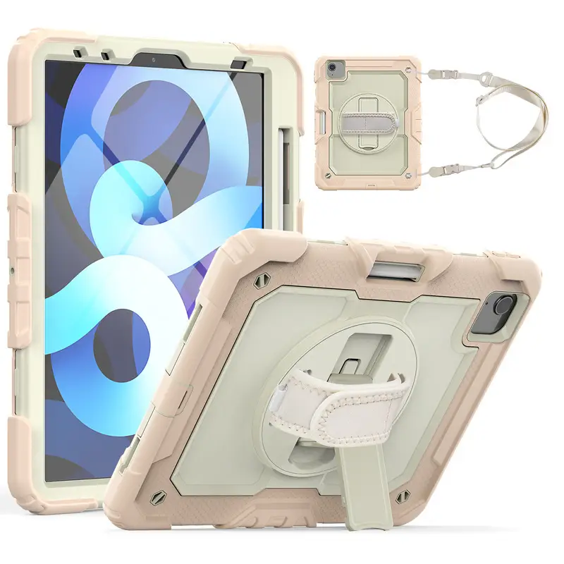 iPad 10.9 Silicone Protective Case with Rotating Bracket & Bracelet