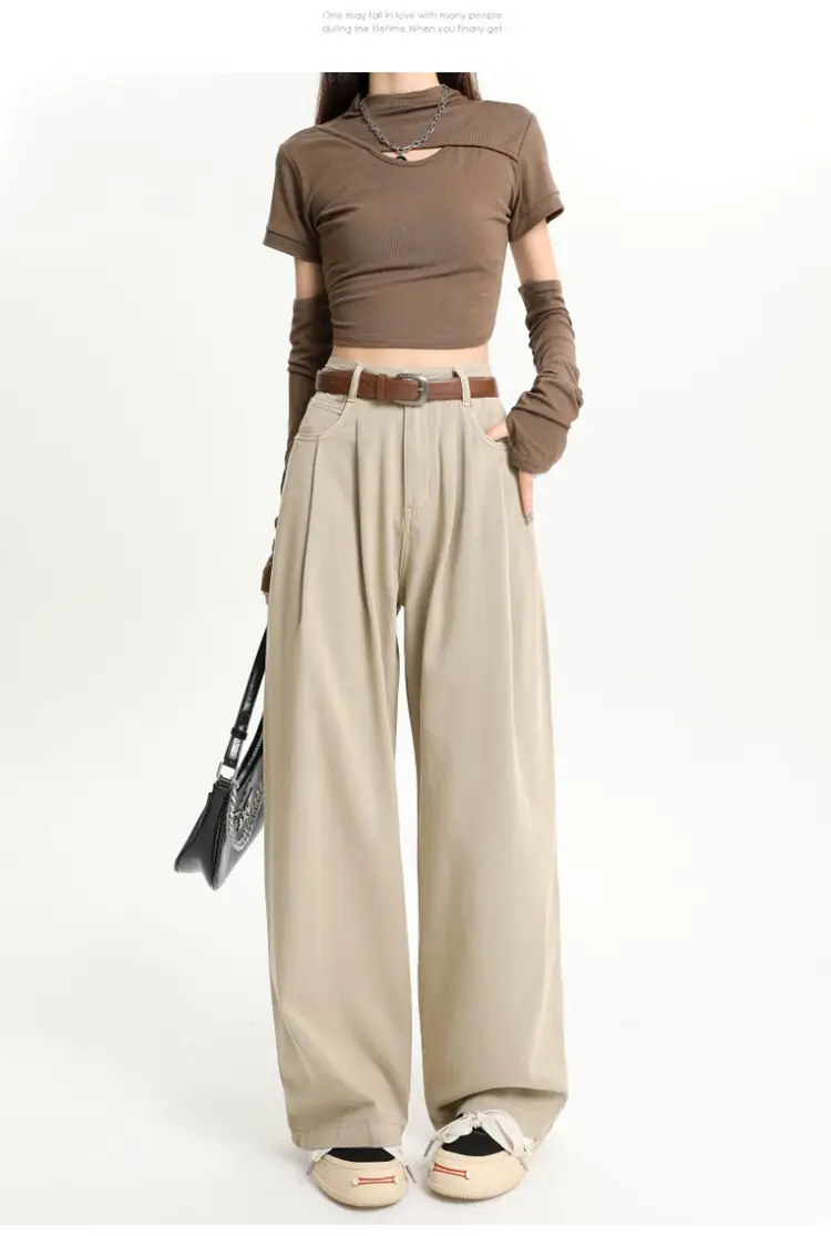 Women High Waist Jeans Dark Blue Wide Leg 2024 — feature 21