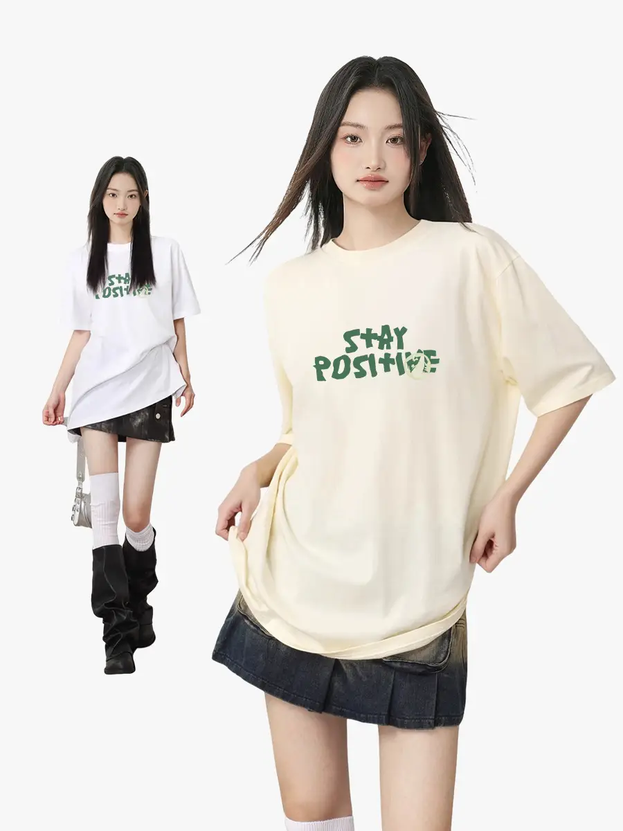 Women Printed T-Shirt Light Blue Summer Casual 2023 - Image 12
