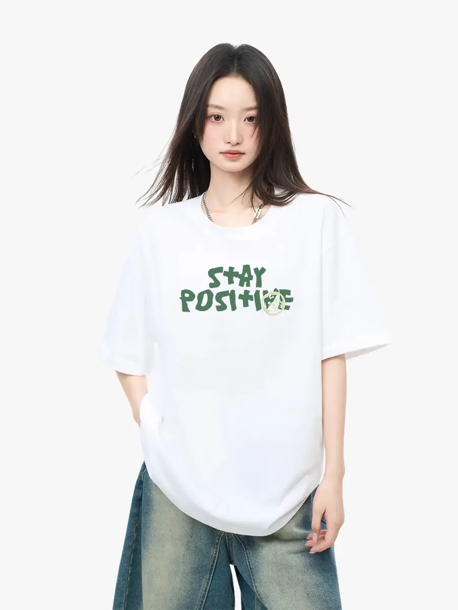 Women Printed T-Shirt Light Blue Summer Casual 2023 - Image 13