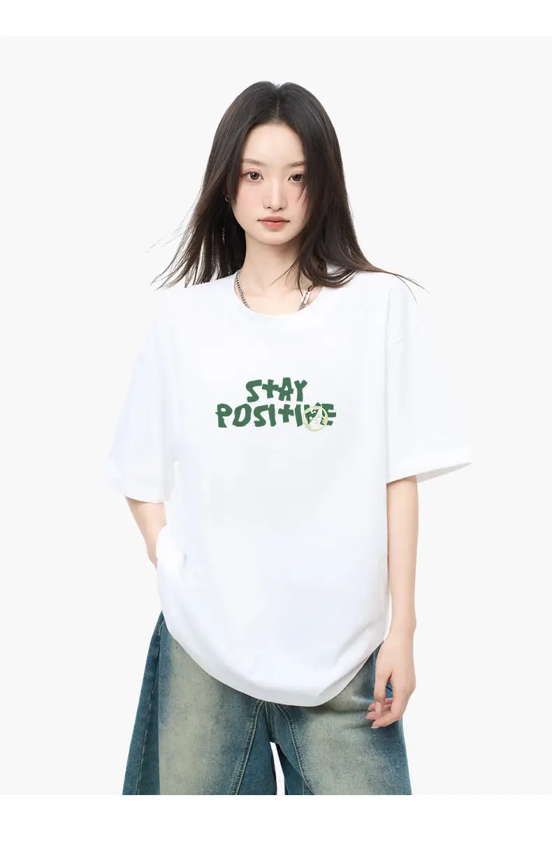 Women Printed T-Shirt Light Blue Summer Casual 2023 — feature 1