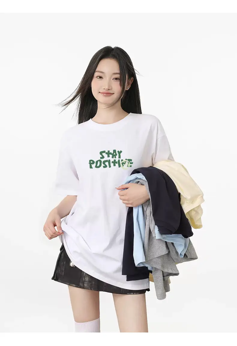 Women Printed T-Shirt Light Blue Summer Casual 2023 — feature 10