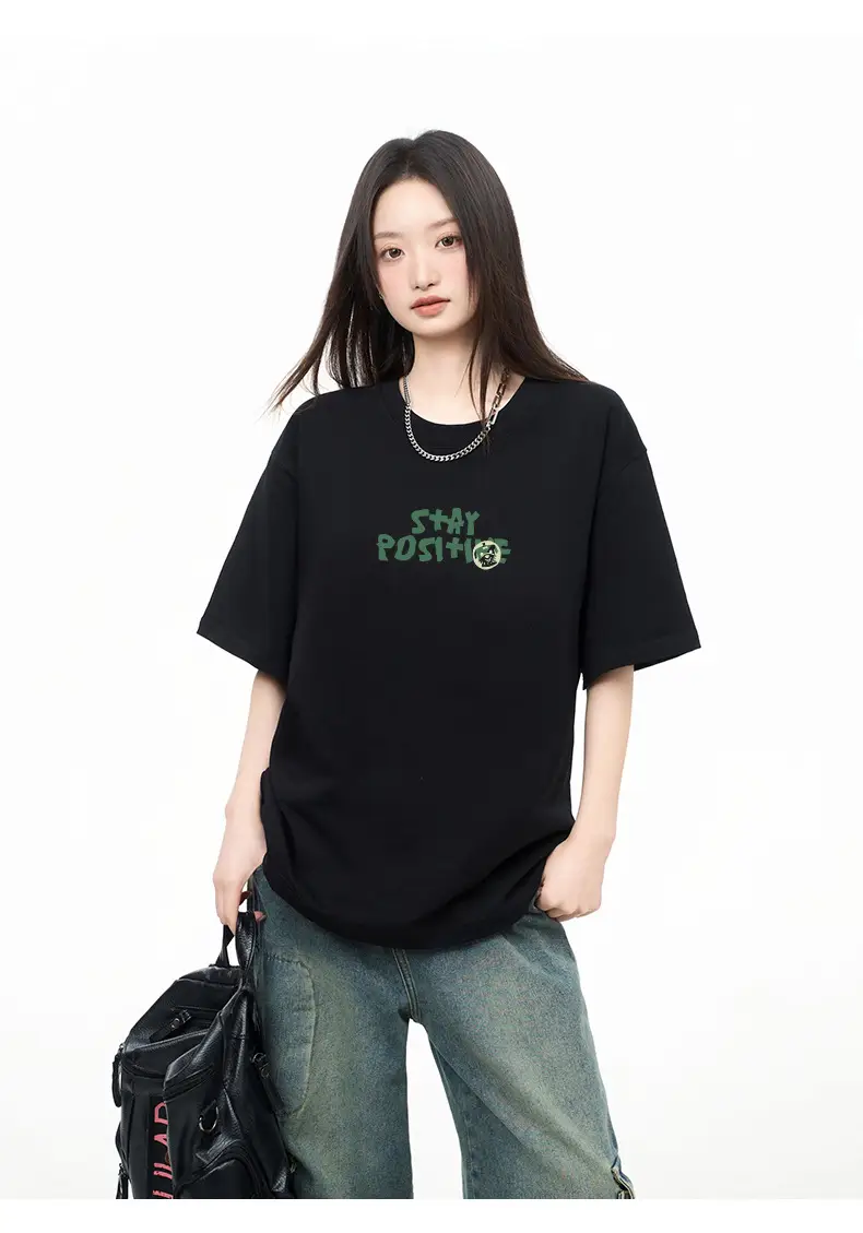 Women Printed T-Shirt Light Blue Summer Casual 2023 — feature 12