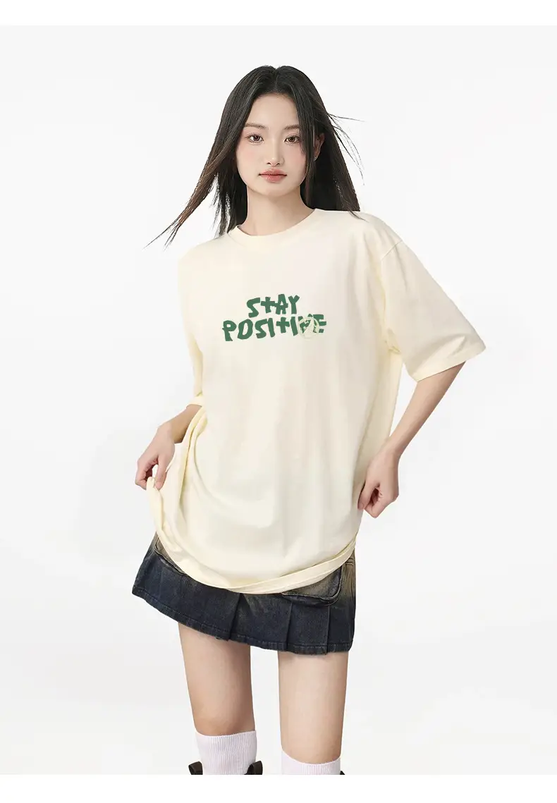 Women Printed T-Shirt Light Blue Summer Casual 2023 — feature 14