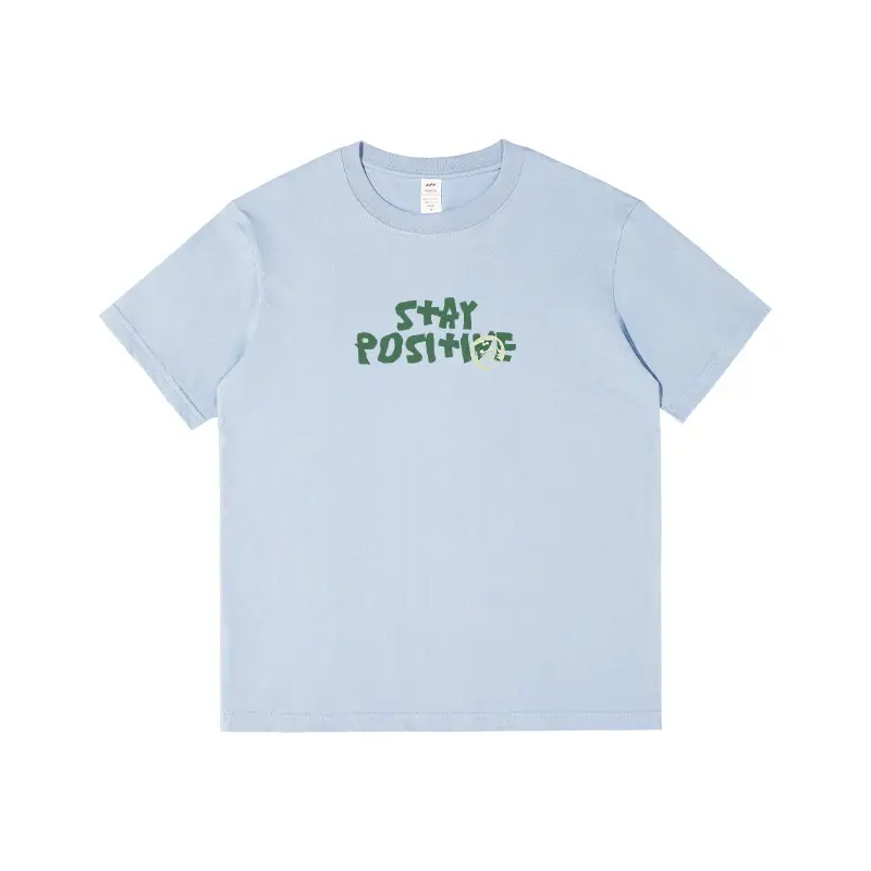 Women Printed T-Shirt Light Blue Summer Casual 2023 - Image 4