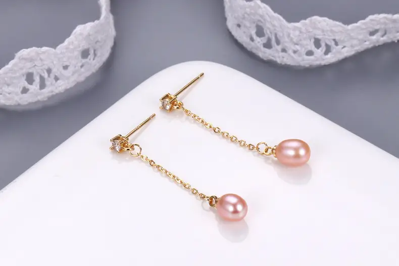 Natural Pearl Long Tassel Earrings for Women — feature 10