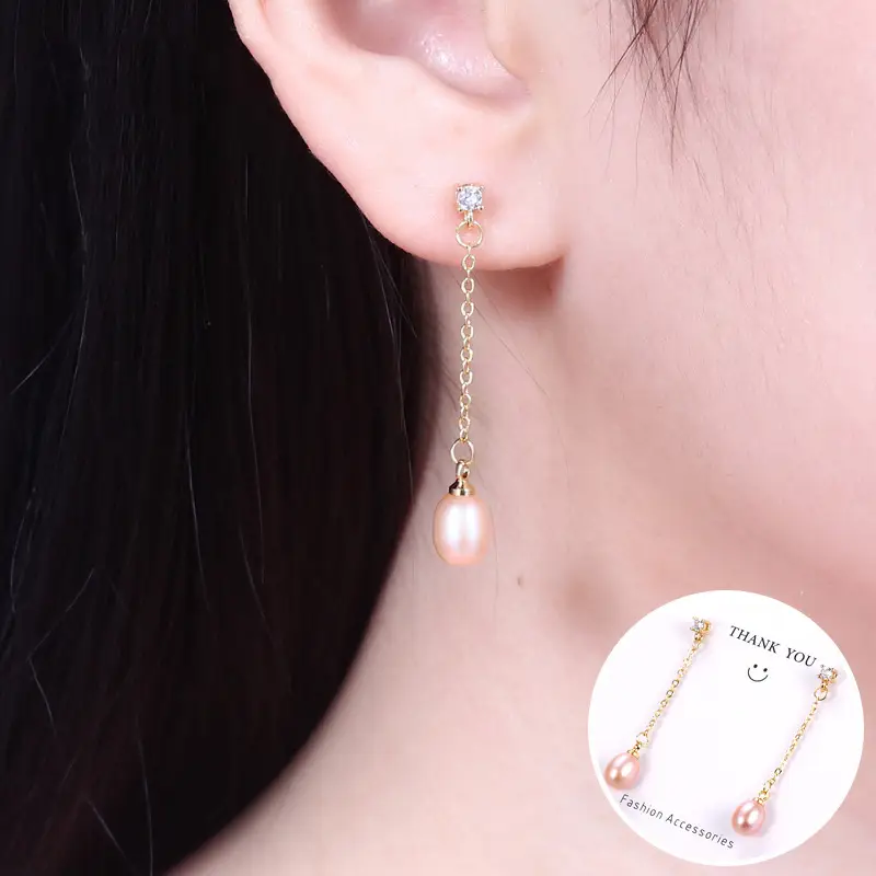 Natural Pearl Long Tassel Earrings for Women — feature 4
