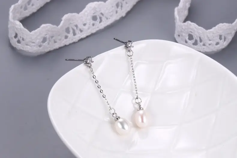 Natural Pearl Long Tassel Earrings for Women — feature 9