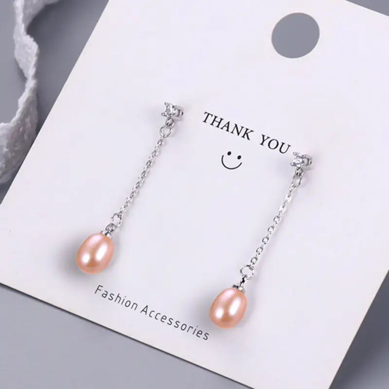 Natural Pearl Long Tassel Earrings for Women