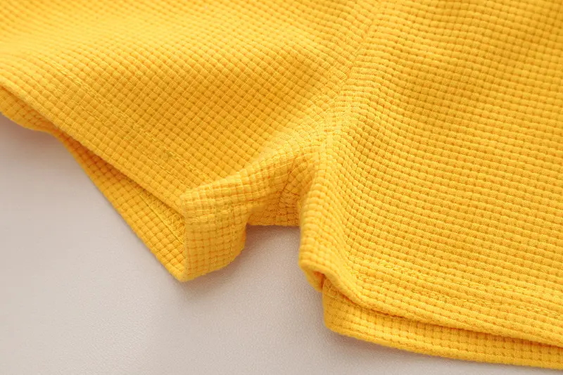 Kids Cartoon Embroidered Vest & Shorts Set Yellow — feature 13