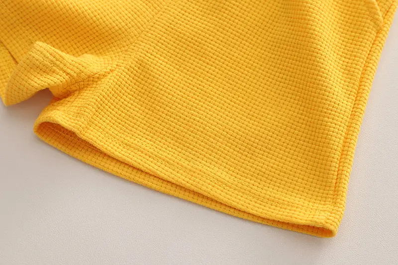 Kids Cartoon Embroidered Vest & Shorts Set Yellow — feature 14