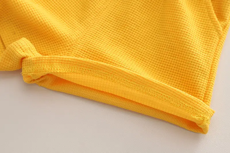 Kids Cartoon Embroidered Vest & Shorts Set Yellow — feature 15