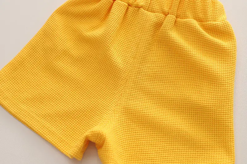 Kids Cartoon Embroidered Vest & Shorts Set Yellow — feature 16