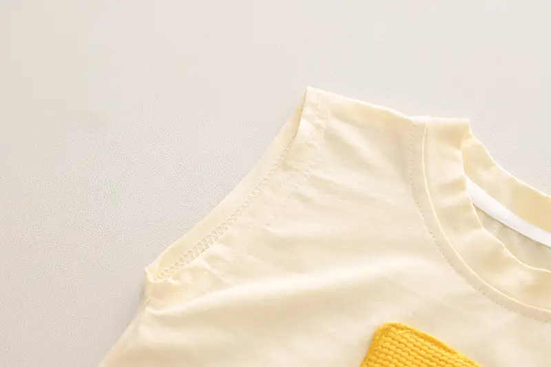 Kids Cartoon Embroidered Vest & Shorts Set Yellow — feature 8