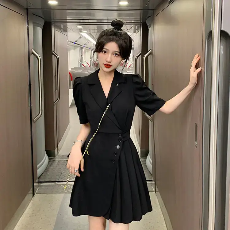 Women Summer Asymmetrical Pleated Skirt Suit Pink — feature 48