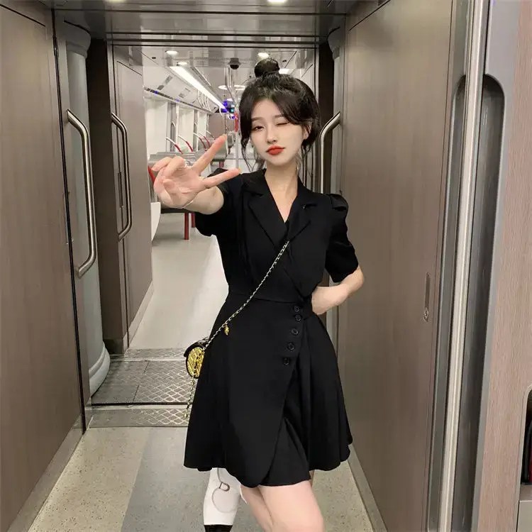 Women Summer Asymmetrical Pleated Skirt Suit Pink — feature 51