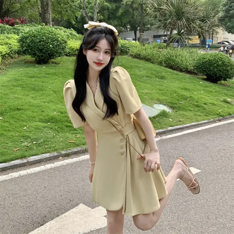 Women Summer Asymmetrical Pleated Skirt Suit Pink — feature 60