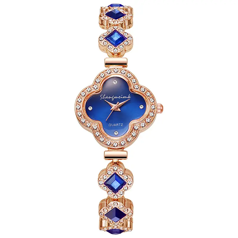 Live alloy four-leaf clover fashion decorative bracelet quartz watch emerald ladies watch women watch manufacturers wholesale - Image 6