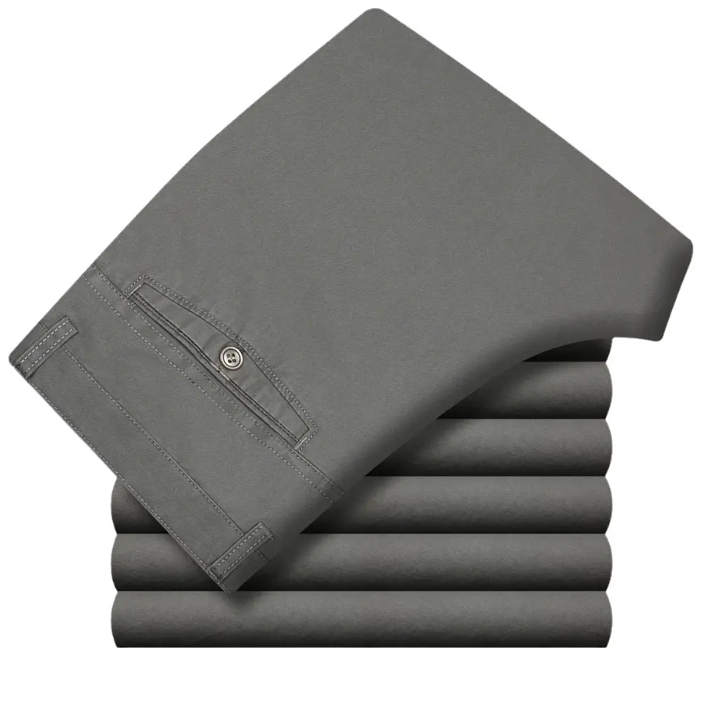 Spring thin men's navy cotton pants high waist loose - Image 13