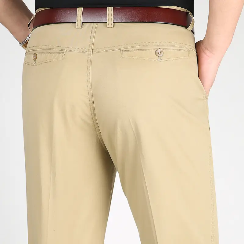 Spring thin men's navy cotton pants high waist loose - Image 7