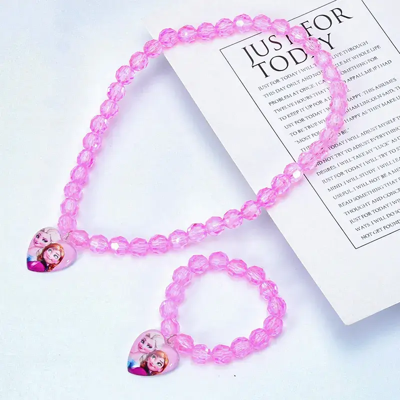 Blue Heart Design Princess Necklace Set for Girls - Image 2