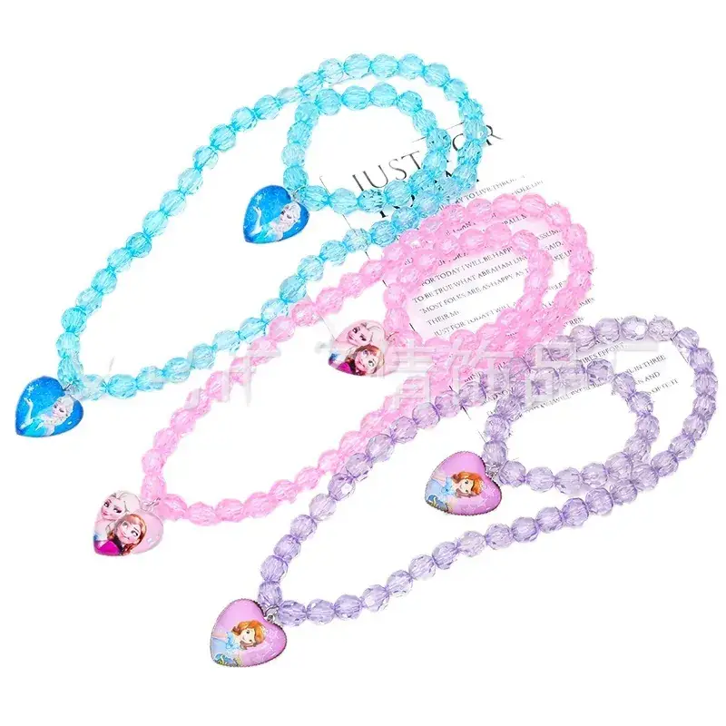 Blue Heart Design Princess Necklace Set for Girls - Image 5