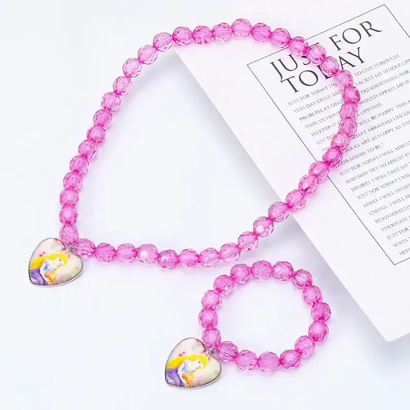Blue Heart Design Princess Necklace Set for Girls — feature 4