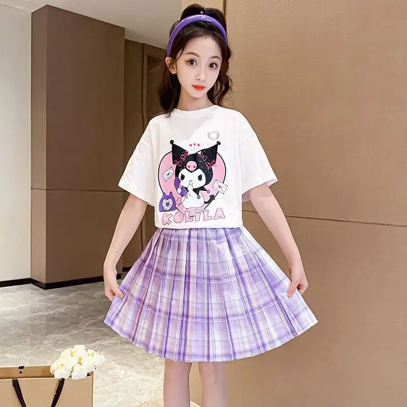Girls Pink Plaid Skirt JK Uniform Summer Dress - Image 4