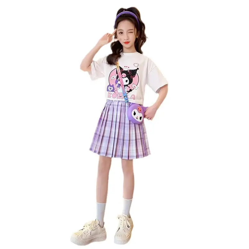 Girls Pink Plaid Skirt JK Uniform Summer Dress - Image 7