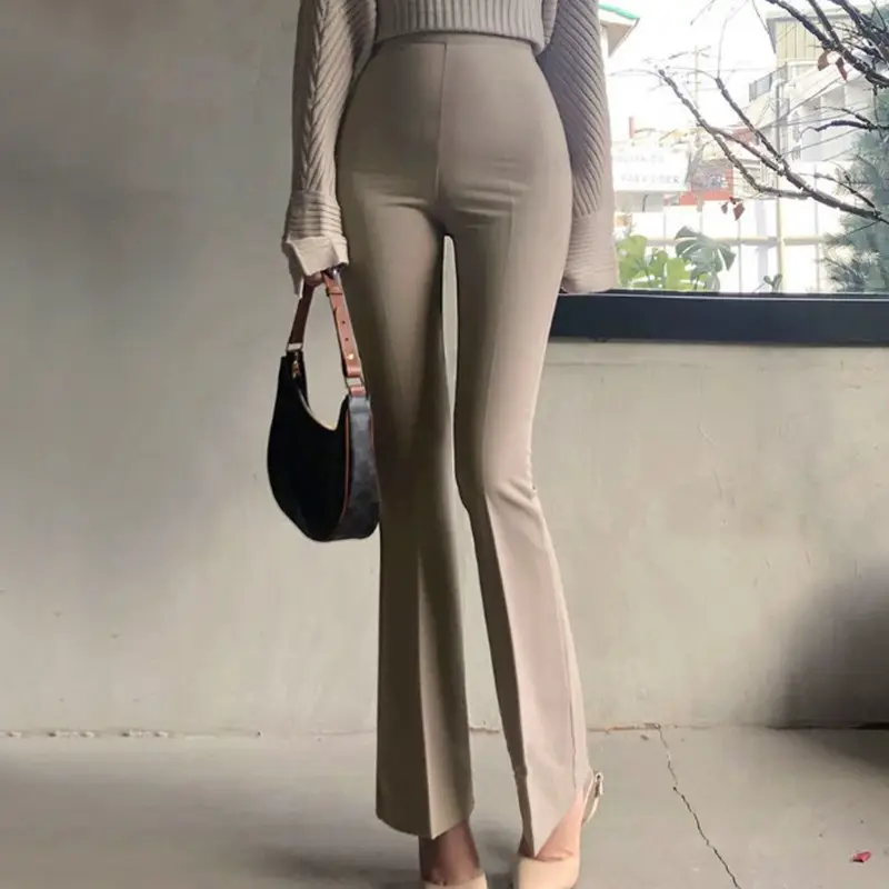 Korean Style Leg Long High Waist Micro La Trousers