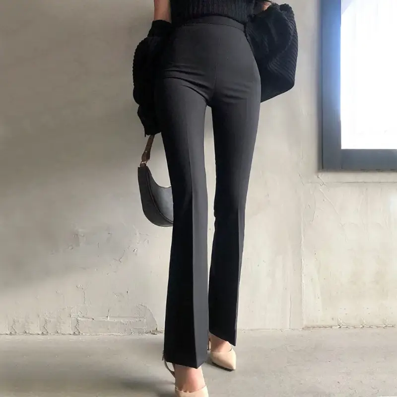 Korean Style Leg Long High Waist Micro La Trousers