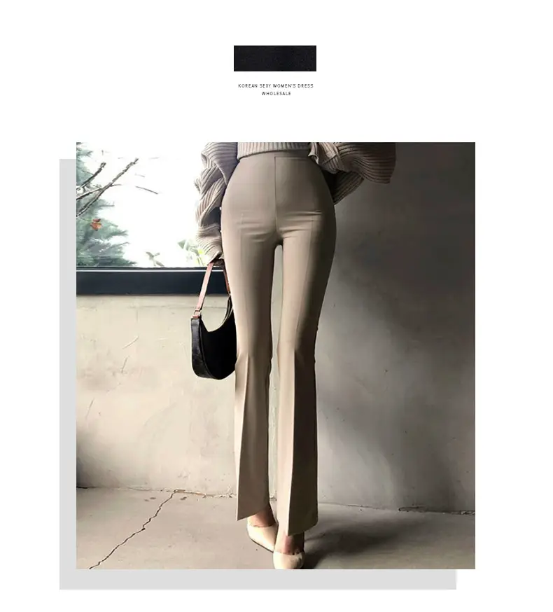 Korean Style Leg Long High Waist Micro La Trousers — feature 1