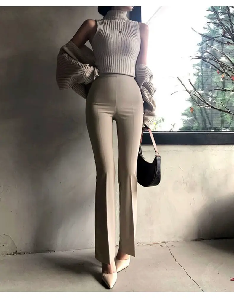 Korean Style Leg Long High Waist Micro La Trousers — feature 10