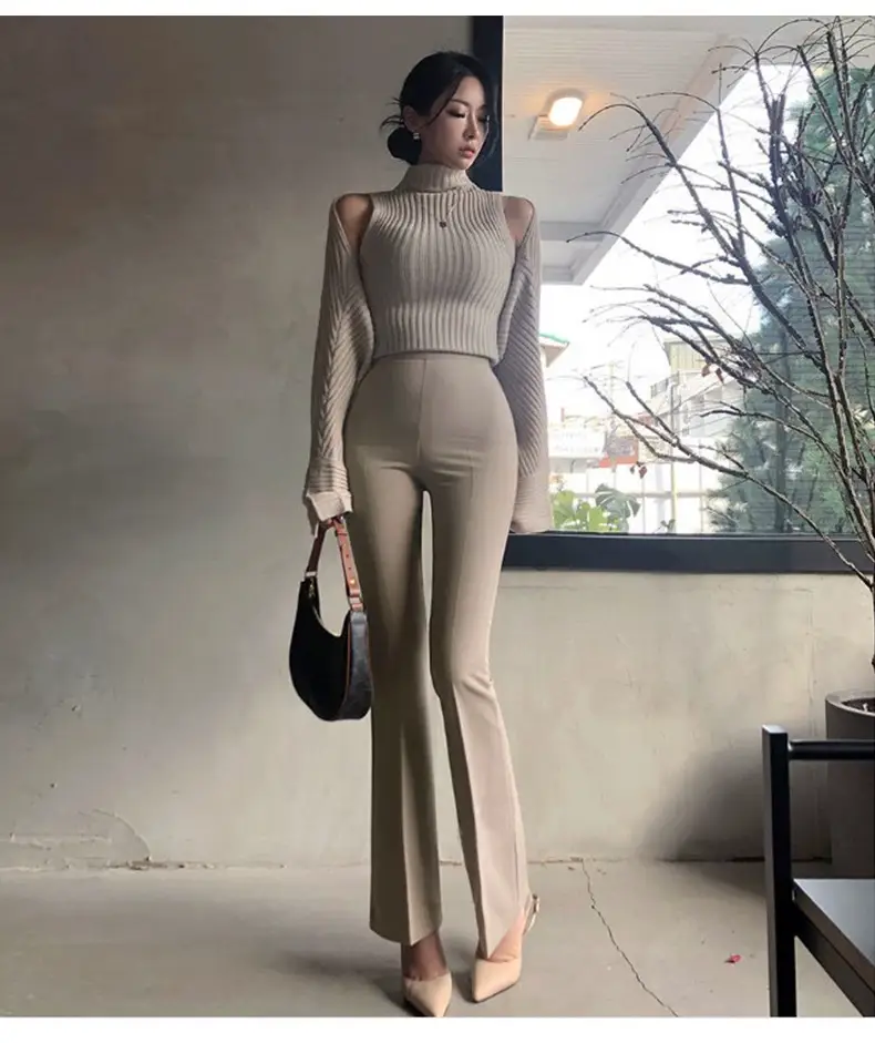 Korean Style Leg Long High Waist Micro La Trousers — feature 11