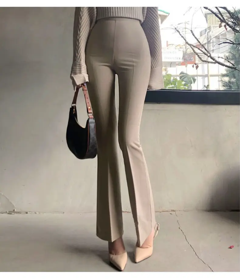 Korean Style Leg Long High Waist Micro La Trousers — feature 12