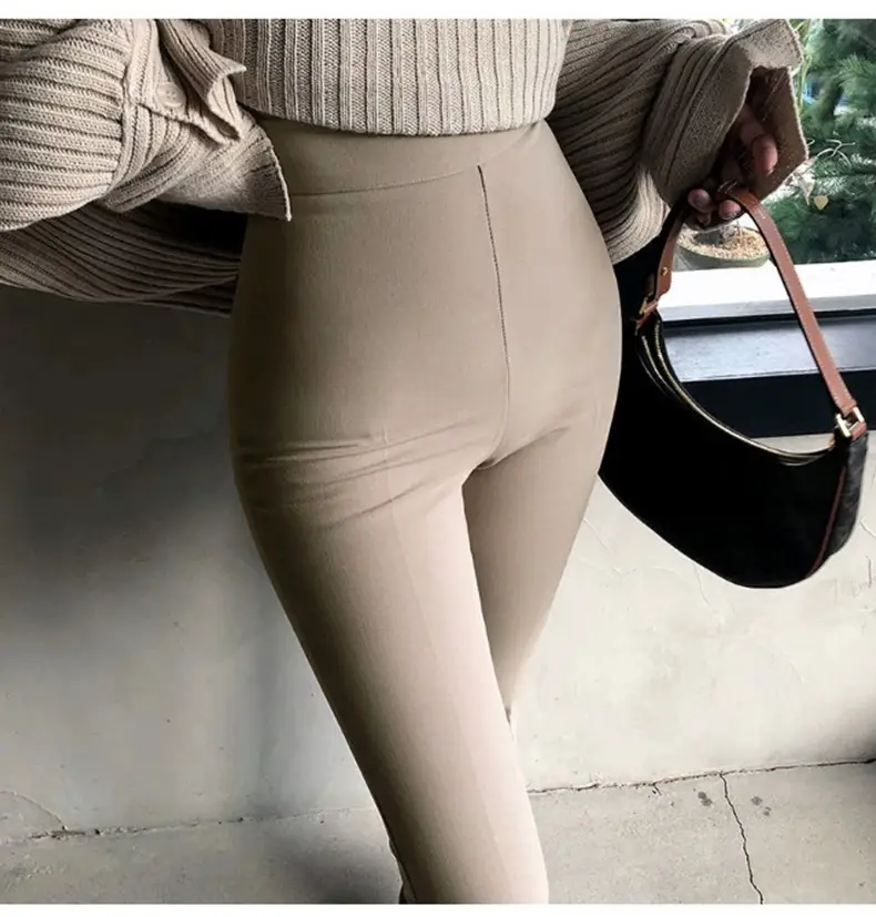 Korean Style Leg Long High Waist Micro La Trousers — feature 15