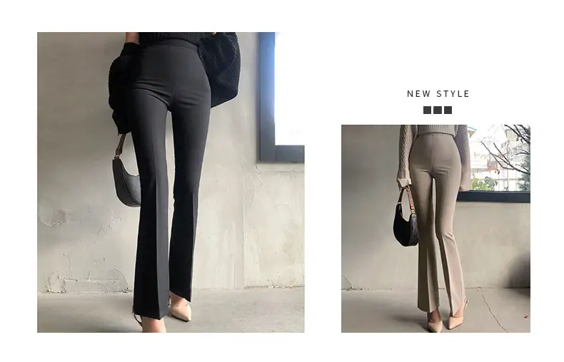 Korean Style Leg Long High Waist Micro La Trousers — feature 2