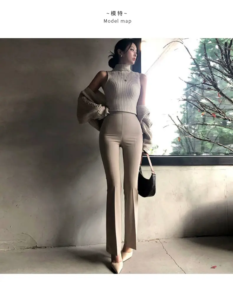 Korean Style Leg Long High Waist Micro La Trousers — feature 7